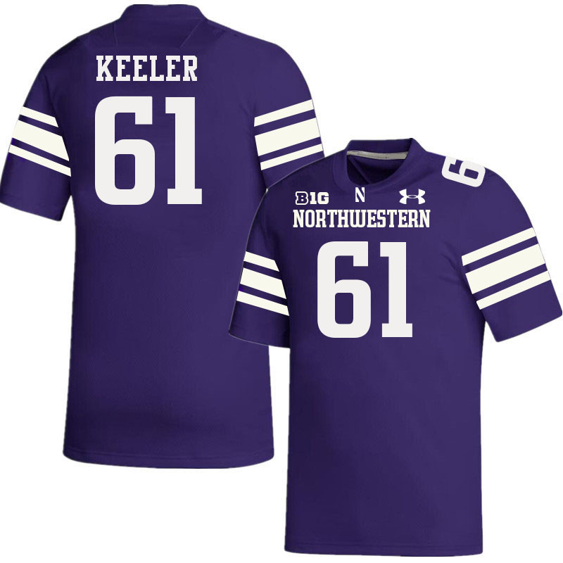 Northwestern Wildcats #61 Matt Keeler College Football Jerseys Stitched-Purple